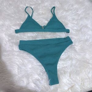 Turquoise ribbed‎ bikini size L